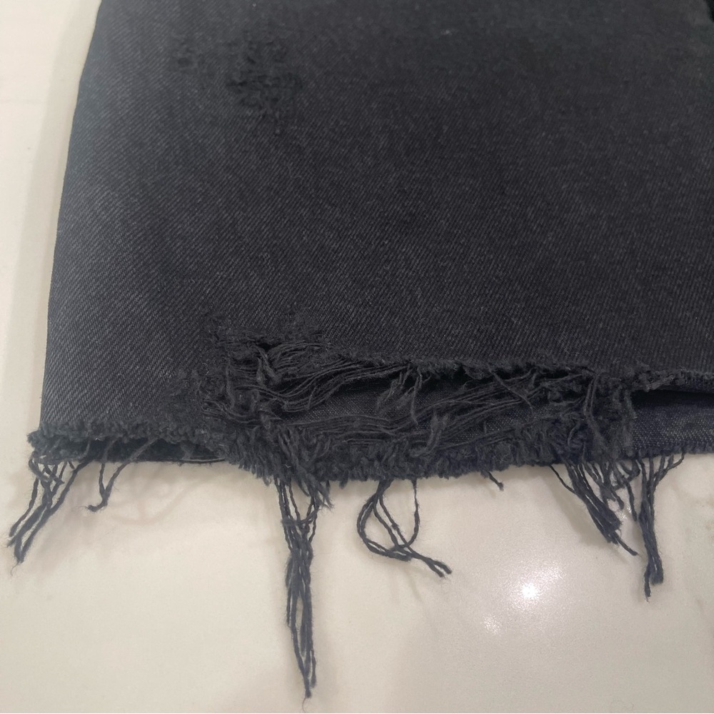NWT Agolde Quinn Hi Rise black distressed mini skirt - Picture 6 of 14